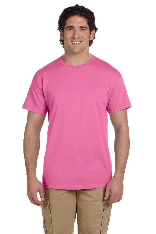 Sporty Wear Fruit Of The Loom Mens HD Jersey Short Sleeve Crewneck T-Shirt - Azalea Pink