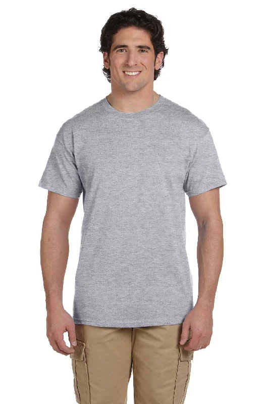 Fashion Concept Fruit Of The Loom Mens HD Jersey Short Sleeve Crewneck T-Shirt - Heather Grey