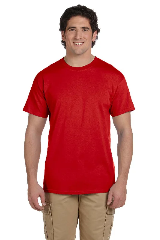 Relaxed Weekend Wear Fruit Of The Loom Mens HD Jersey Short Sleeve Crewneck T-Shirt - True Red