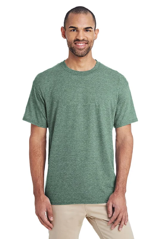 Warm And Comfortable Gildan Mens DryBlend Moisture Wicking Short Sleeve Crewneck T-Shirt - Sport Dark Green