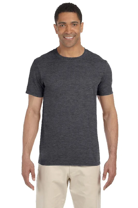 Chic Outfits Gildan Mens Softstyle Short Sleeve Crewneck T-Shirt - Heather Dark Grey