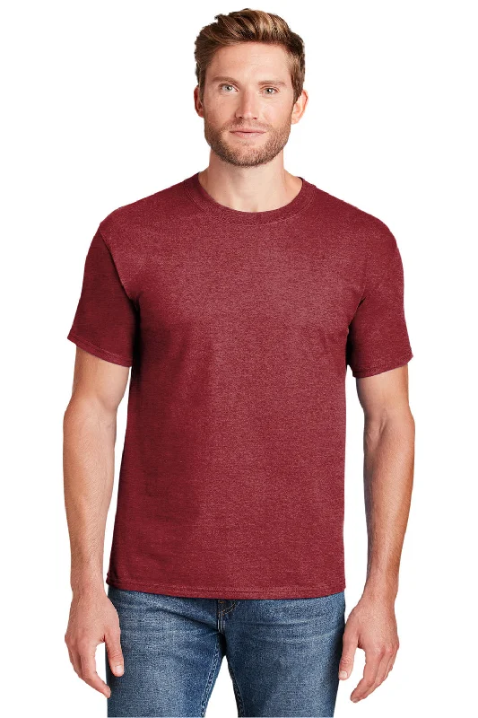 Beautiful Romance Hanes Mens Beefy-T Short Sleeve Crewneck T-Shirt - Heather Red