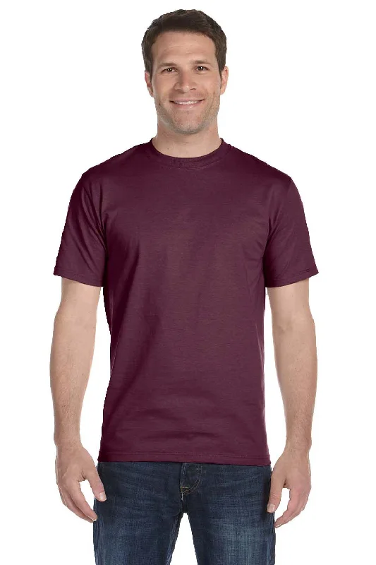 Stylish Comfort Hanes Mens Beefy-T Short Sleeve Crewneck T-Shirt - Maroon