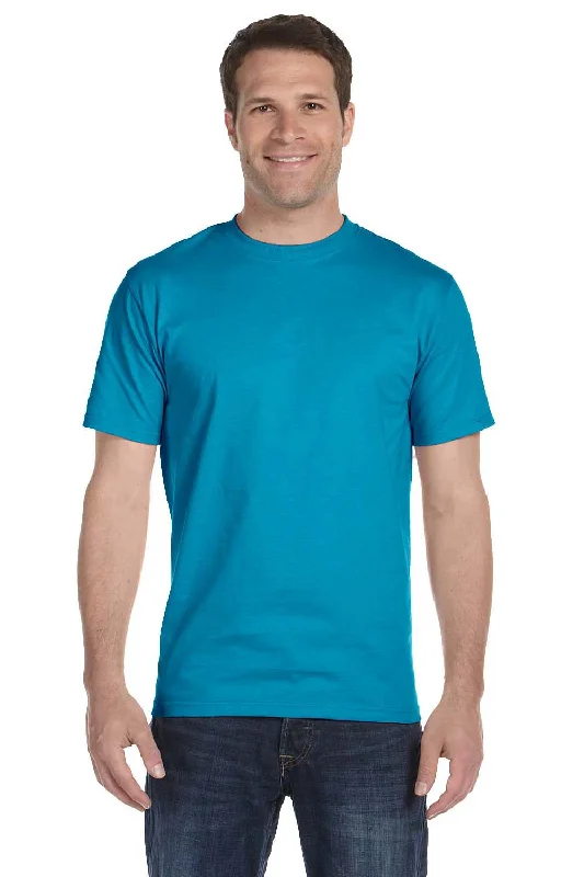 Cozy Essentials Wear Hanes Mens Beefy-T Short Sleeve Crewneck T-Shirt - Teal Blue - Closeout