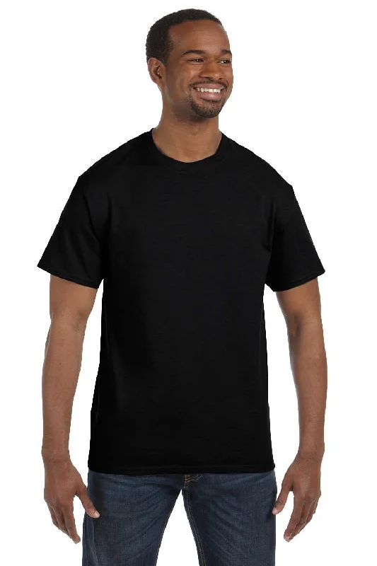 High Street Style Hanes Mens ComfortSoft Short Sleeve Crewneck T-Shirt - Black