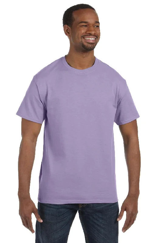 Lazy Style Hanes Mens ComfortSoft Short Sleeve Crewneck T-Shirt - Lavender Purple