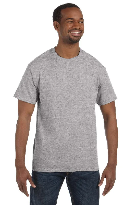 Loose Fit Hanes Mens ComfortSoft Short Sleeve Crewneck T-Shirt - Light Steel Grey