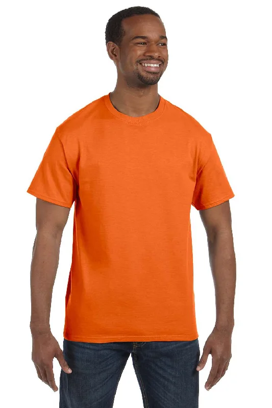 Relaxed Looks Hanes Mens ComfortSoft Short Sleeve Crewneck T-Shirt - Orange