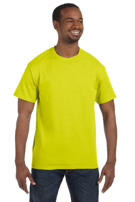 Warm Layers Hanes Mens ComfortSoft Short Sleeve Crewneck T-Shirt - Safety Green