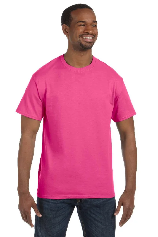 Comfort Fit Hanes Mens ComfortSoft Short Sleeve Crewneck T-Shirt - Wow Pink