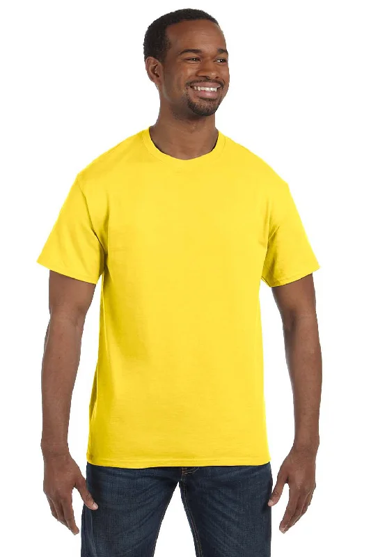 Breezy Style Hanes Mens ComfortSoft Short Sleeve Crewneck T-Shirt - Yellow