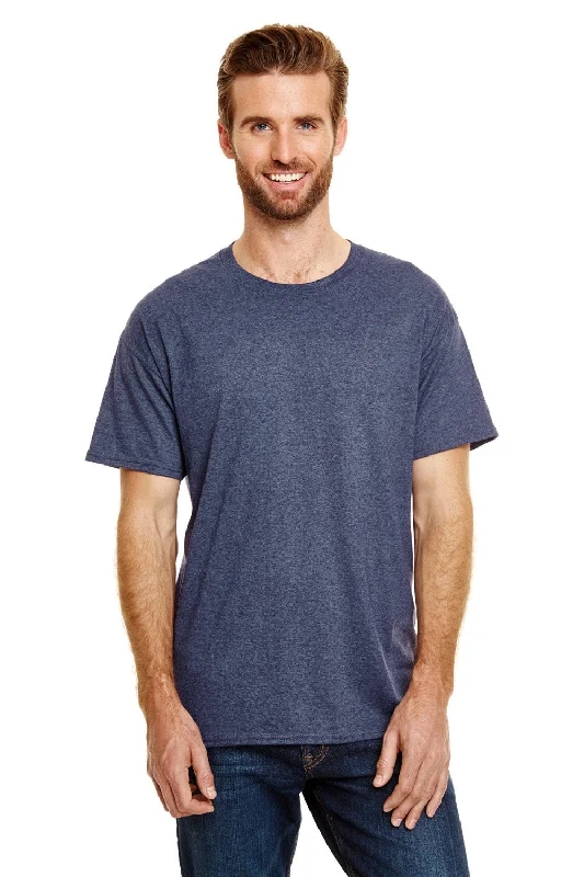Simple Solid Color Hanes Mens X-Temp FreshIQ Moisture Wicking Short Sleeve Crewneck T-Shirt - Navy Blue