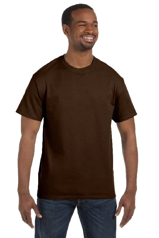 Cozy Footwear Jerzees Mens Dri-Power Moisture Wicking Short Sleeve Crewneck T-Shirt - Chocolate Brown