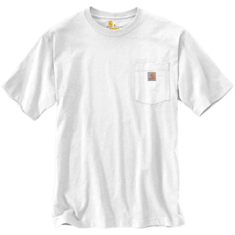 Unique Design K87 - Loose Fit Heavyweight Pocket Tee, White