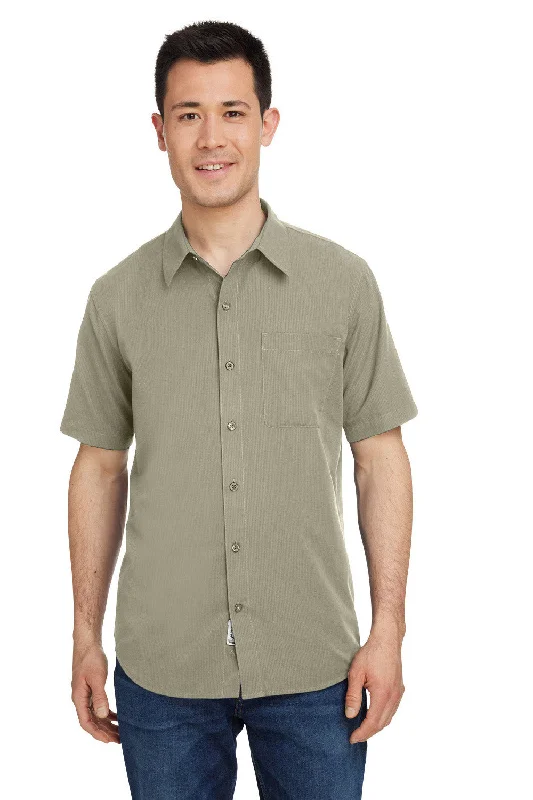 High-end Sense Marmot Mens Aerobora Short Sleeve Button Down Shirt w/ Pocket - Vetiver