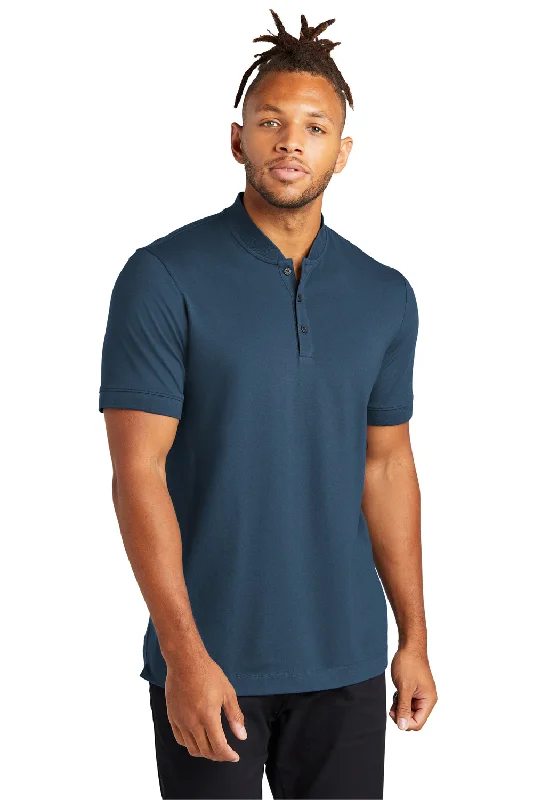 Fashion Touch Mercer+Mettle Mens Moisture Wicking Short Sleeve Henley T-Shirt - Insignia Blue