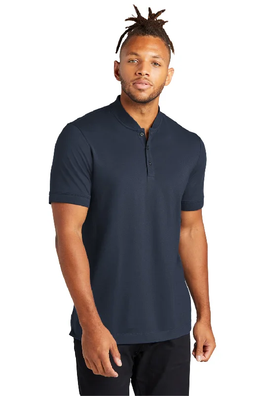 Breathable Comfort Mercer+Mettle Mens Moisture Wicking Short Sleeve Henley T-Shirt - Night Navy Blue