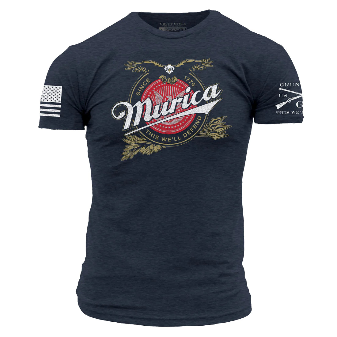Warm And Comfortable Murica Brewing Tee - Midnight Navy
