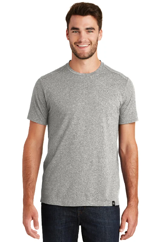 Classic Retro New Era Mens Heritage Short Sleeve Crewneck T-Shirt - Light Graphite Grey Twist