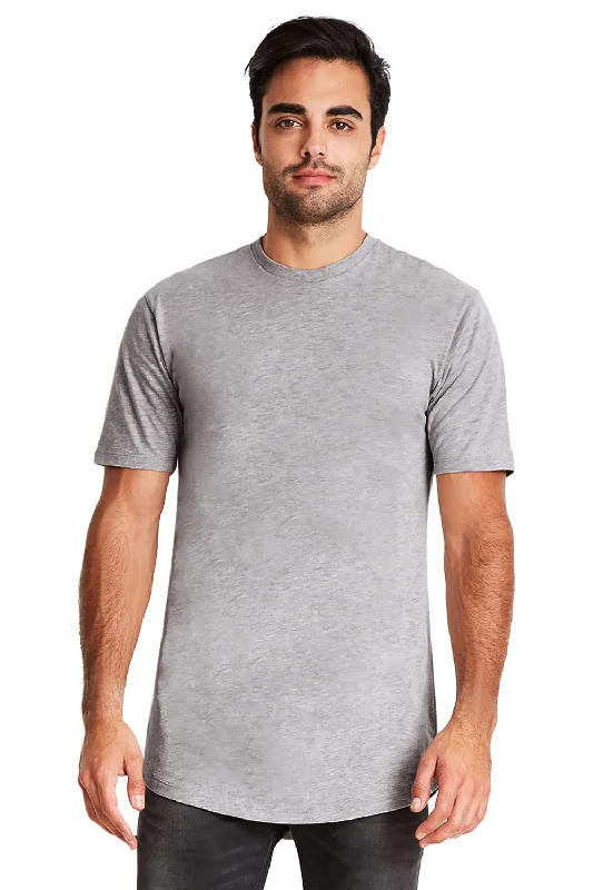 Relaxed Clothing Next Level Mens Long Body Jersey Short Sleeve Crewneck T-Shirt - Heather Grey