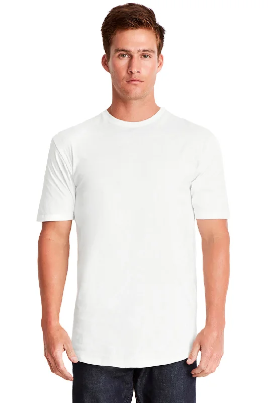 Soft Wearables Next Level Mens Long Body Jersey Short Sleeve Crewneck T-Shirt - White