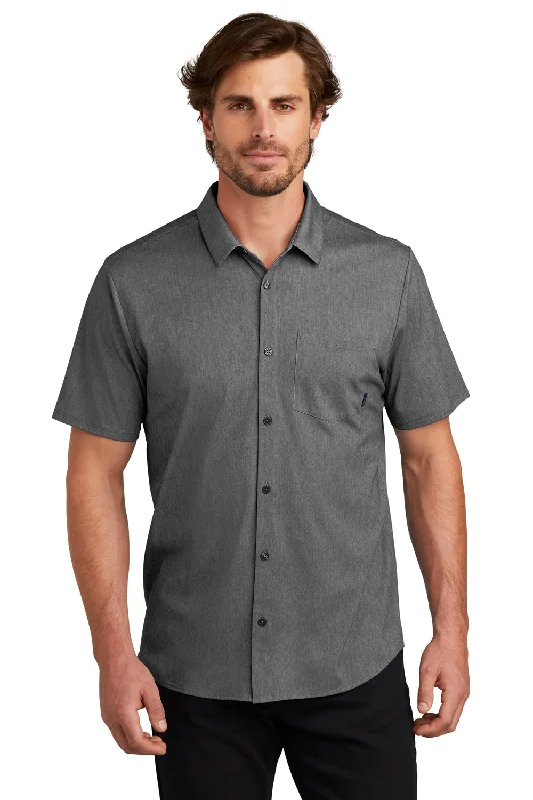 Classic Choice Ogio Mens Extend Short Sleeve Button Down Shirt w/ Pocket - Heather Blacktop