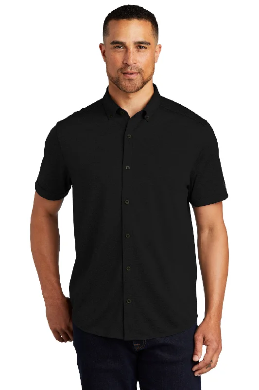 Fashionable Ease Ogio Mens Gravitate Moisture Wicking Short Sleeve Button Down Shirt - Blacktop