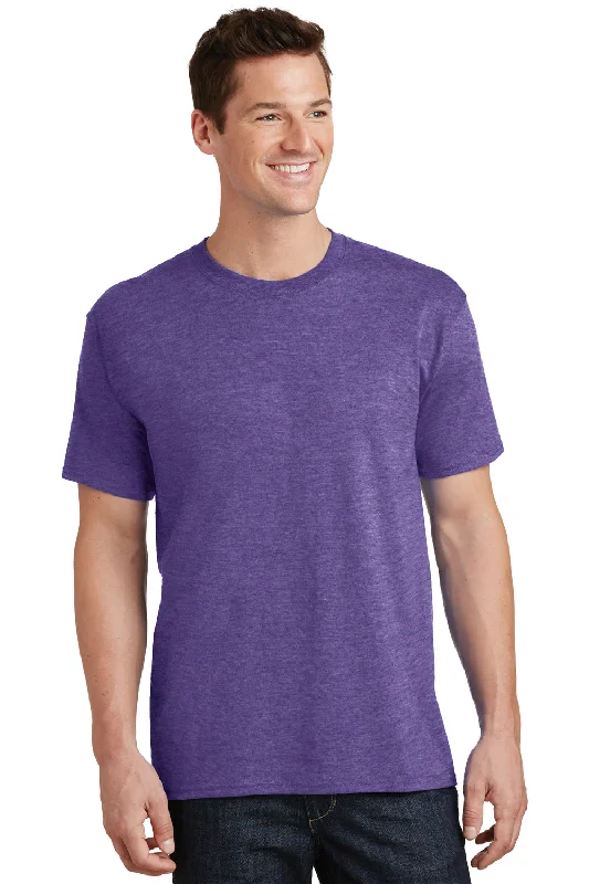 Effortless Wear Port & Company Mens Core Short Sleeve Crewneck T-Shirt - Heather Purple