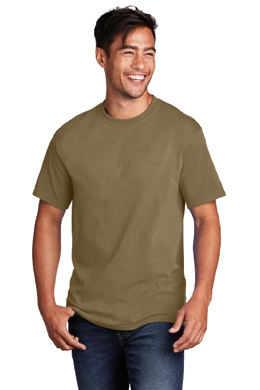 Weekend Style Port & Company Mens Core Short Sleeve Crewneck T-Shirt - Coyote Brown