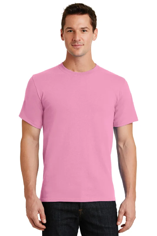 Boutique Recommendation Port & Company Mens Essential Short Sleeve Crewneck T-Shirt - Candy Pink