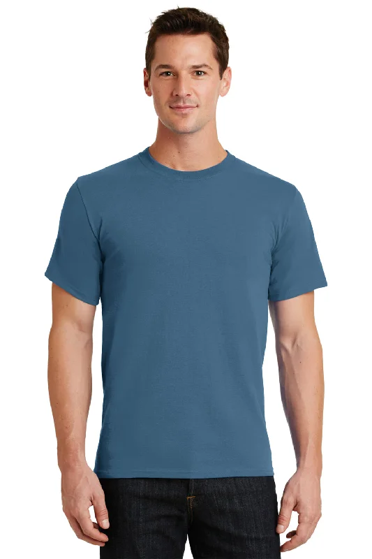 Comfortable Tops Port & Company Mens Essential Short Sleeve Crewneck T-Shirt - Colonial Blue