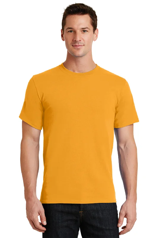 Light Layers Port & Company Mens Essential Short Sleeve Crewneck T-Shirt - Gold