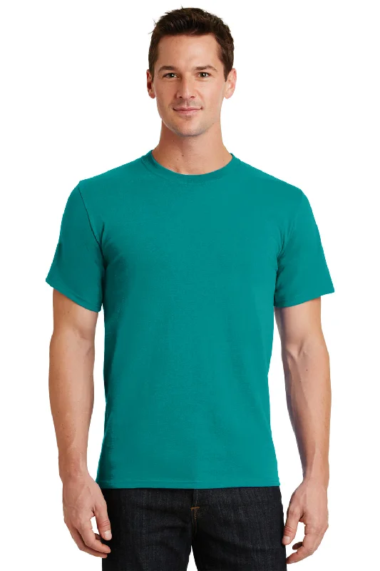 Comfortable Chic Port & Company Mens Essential Short Sleeve Crewneck T-Shirt - Jade Green