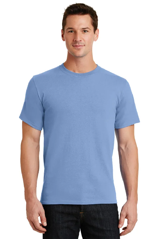 Retro Prints Port & Company Mens Essential Short Sleeve Crewneck T-Shirt - Light Blue