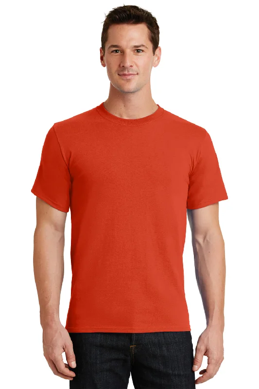 Relaxed Chic Port & Company Mens Essential Short Sleeve Crewneck T-Shirt - Orange