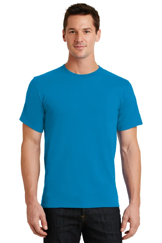 Relaxed Jackets Port & Company Mens Essential Short Sleeve Crewneck T-Shirt - Sapphire Blue