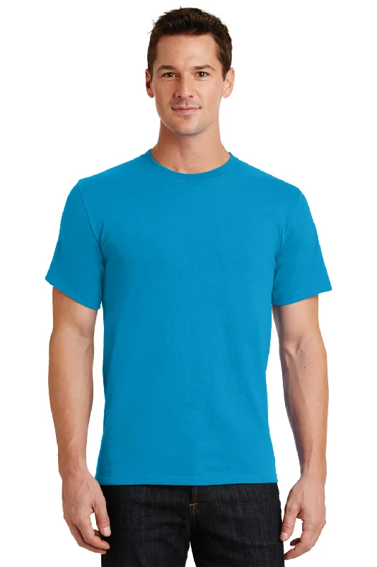 Design Perception Port & Company Mens Essential Short Sleeve Crewneck T-Shirt - Turquoise Blue