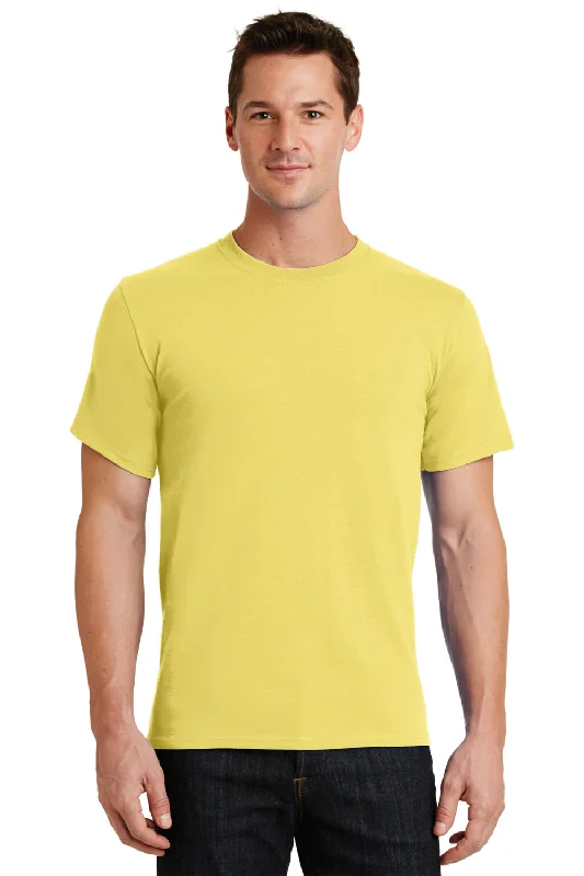 Urban Comfort Port & Company Mens Essential Short Sleeve Crewneck T-Shirt - Yellow