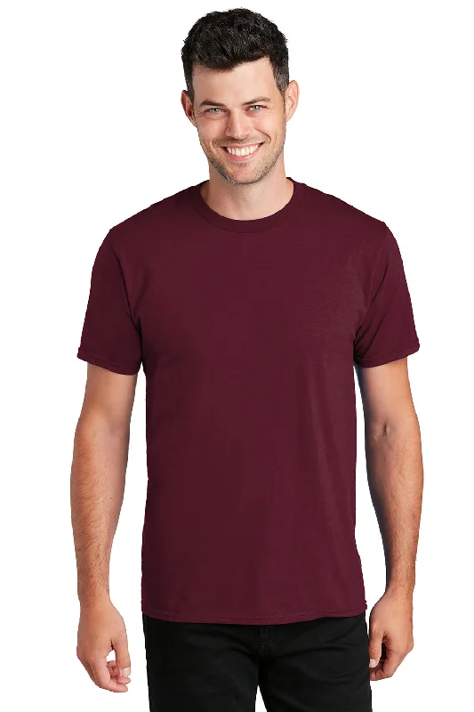 Simple Matching Port & Company Mens Fan Favorite Short Sleeve Crewneck T-Shirt - Athletic Maroon