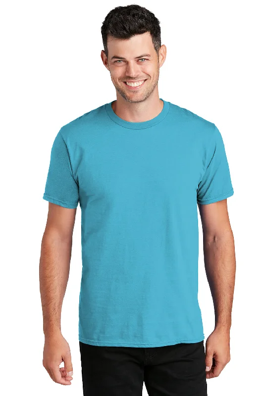 Soft Fabric Looks Port & Company Mens Fan Favorite Short Sleeve Crewneck T-Shirt - Tidal Wave Blue