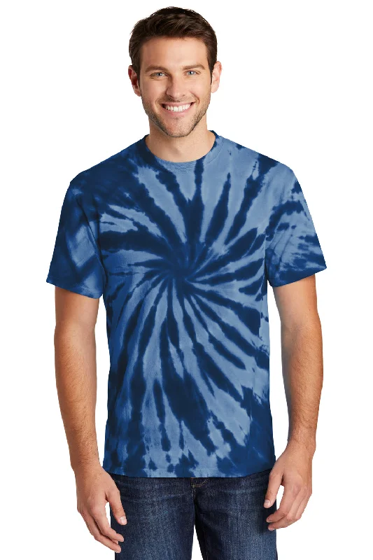 Classic Items Port & Company Mens Tie-Dye Short Sleeve Crewneck T-Shirt - Navy Blue