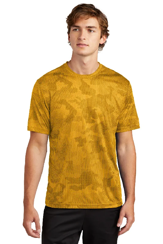 Sports Style Sport-Tek Mens CamoHex Moisture Wicking Short Sleeve Crewneck T-Shirt - Gold