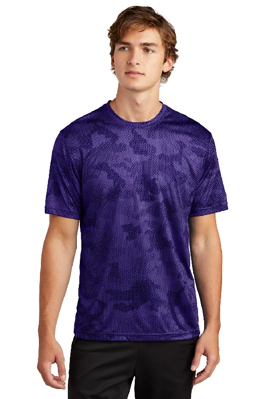 Fashion Must-have Sport-Tek Mens CamoHex Moisture Wicking Short Sleeve Crewneck T-Shirt - Purple