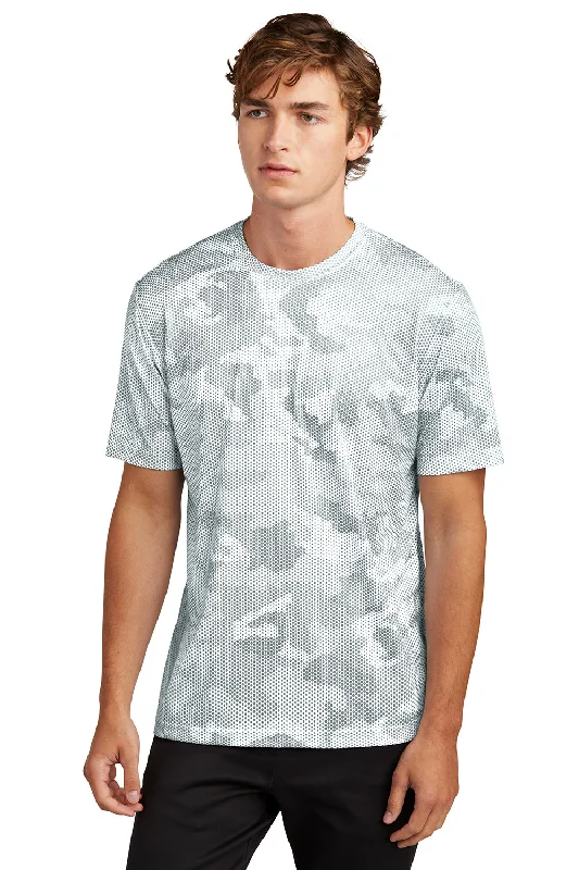 Short Design Sport-Tek Mens CamoHex Moisture Wicking Short Sleeve Crewneck T-Shirt - White