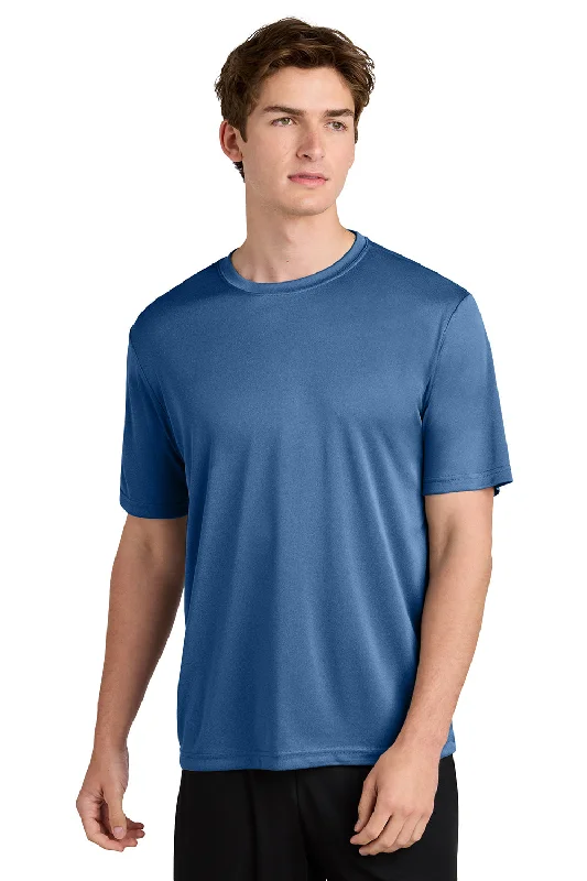Urban Design Sense Sport-Tek Mens Competitor Moisture Wicking Short Sleeve Crewneck T-Shirt - Heather True Royal Blue