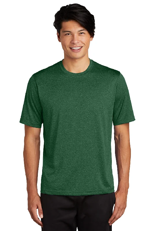 High-end Fashion Sport-Tek Mens Contender Heather Moisture Wicking Short Sleeve Crewneck T-Shirt - Heather Forest Green