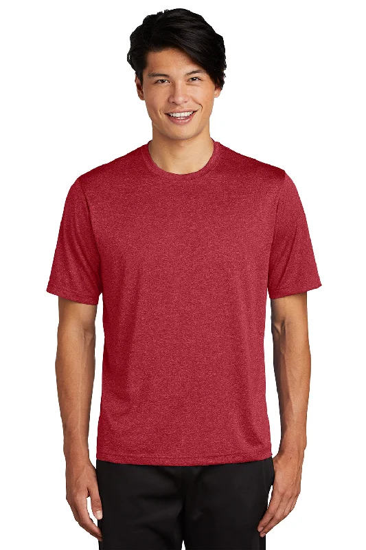 Fashion Must-have Sport-Tek Mens Contender Heather Moisture Wicking Short Sleeve Crewneck T-Shirt - Heather Scarlet Red