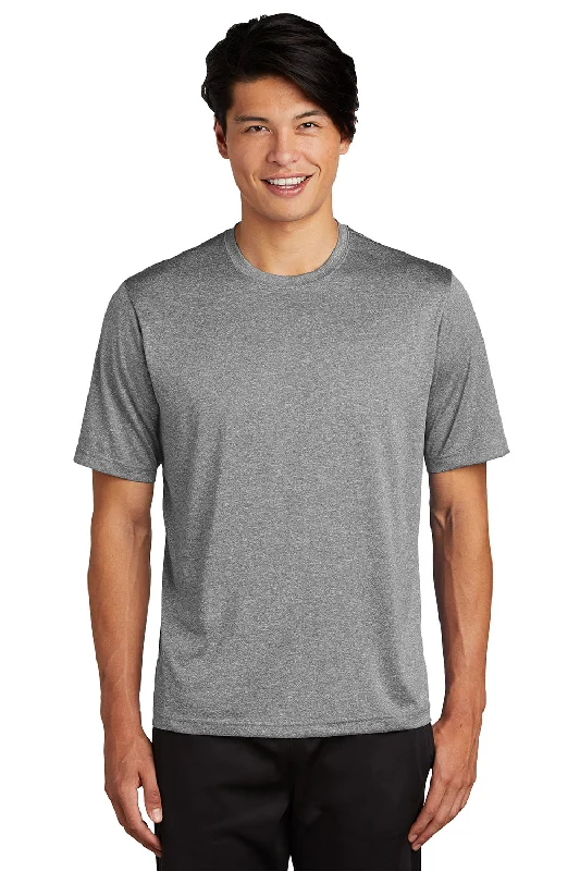 European And American Style Sport-Tek Mens Contender Heather Moisture Wicking Short Sleeve Crewneck T-Shirt - Heather Vintage Grey