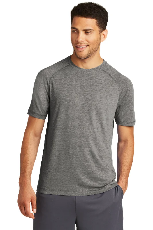 Personalized Wear Sport-Tek Mens Moisture Wicking Short Sleeve Crewneck T-Shirt - Heather Dark Grey