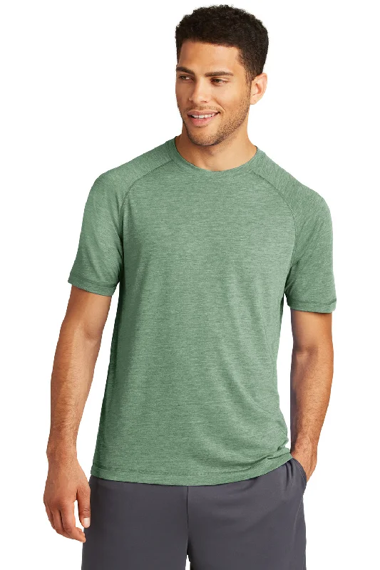 Comfortable And Casual Sport-Tek Mens Moisture Wicking Short Sleeve Crewneck T-Shirt - Heather Forest Green